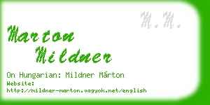 marton mildner business card